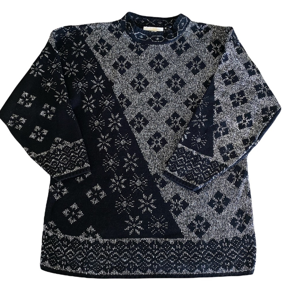 Vintage 90s Black & Silver Sweater Dana Scott F